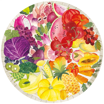 Ravensburger Fruits and Vegetables 500 pc Round Puzzle