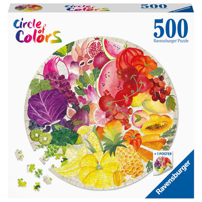 Ravensburger Fruits and Vegetables 500 pc Round Puzzle