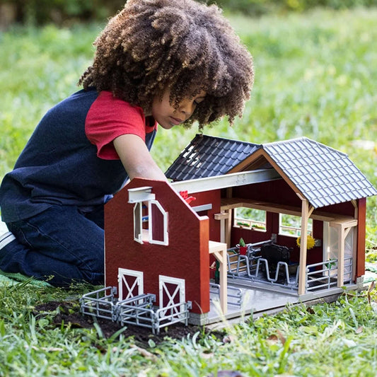 Schleich Red Bard with Black Angus Cows and Farmer