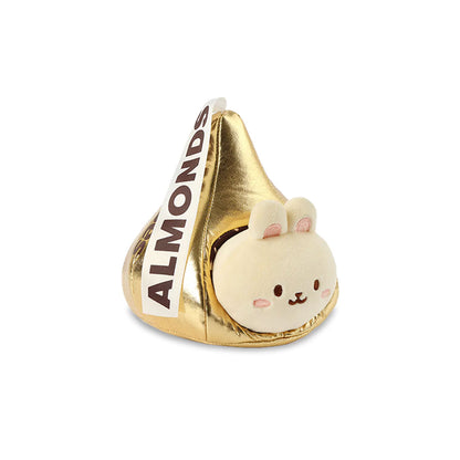 Anirollz Hershey Kisses 6” Blanket Plush Bunniroll Milk Chocolate with Almonds Gold Wrapper