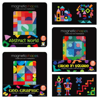 Brainwright Magnetic Shapes Tins - Abstract World, Circle in Square, or Geo-Graphic
