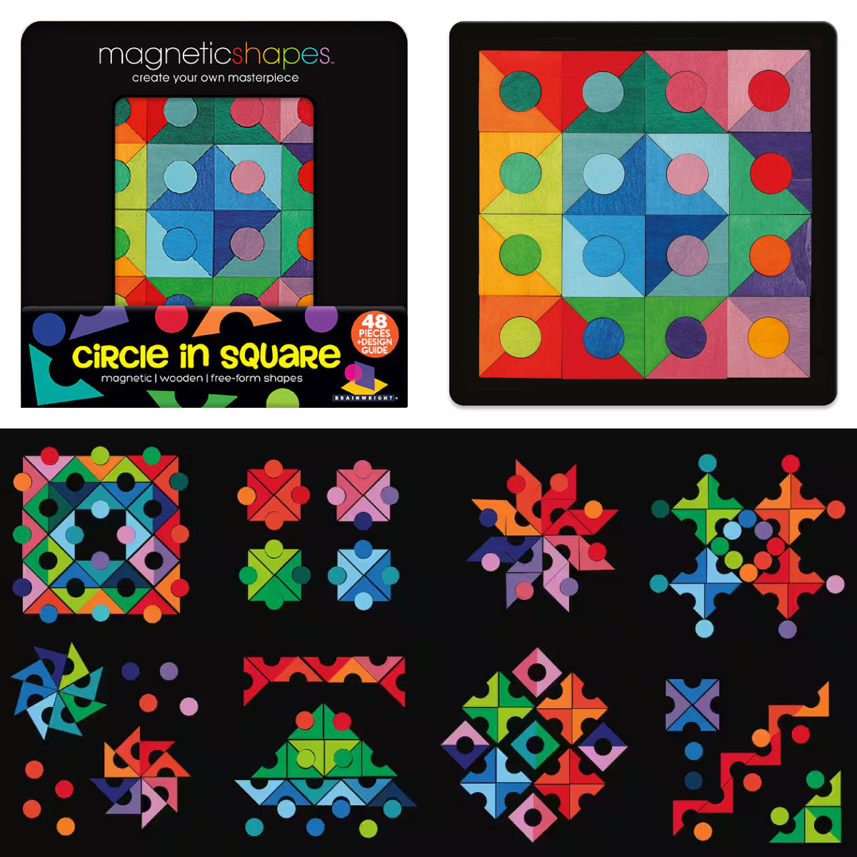 Brainwright Circle in Square Magnetic Shapes Tin