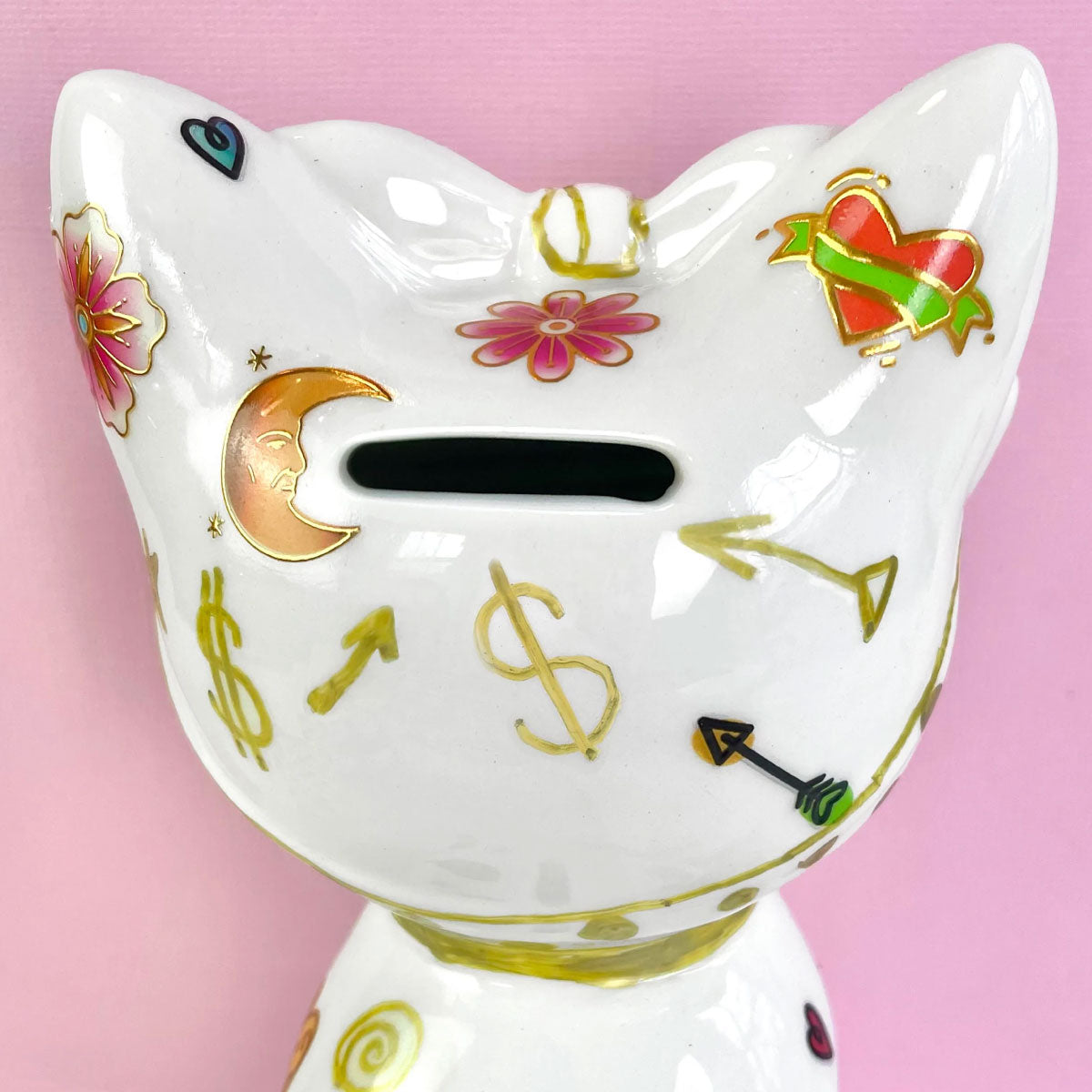 Bright Stripes Tattoo a Ceramic Bank Kit - Kitty Cat