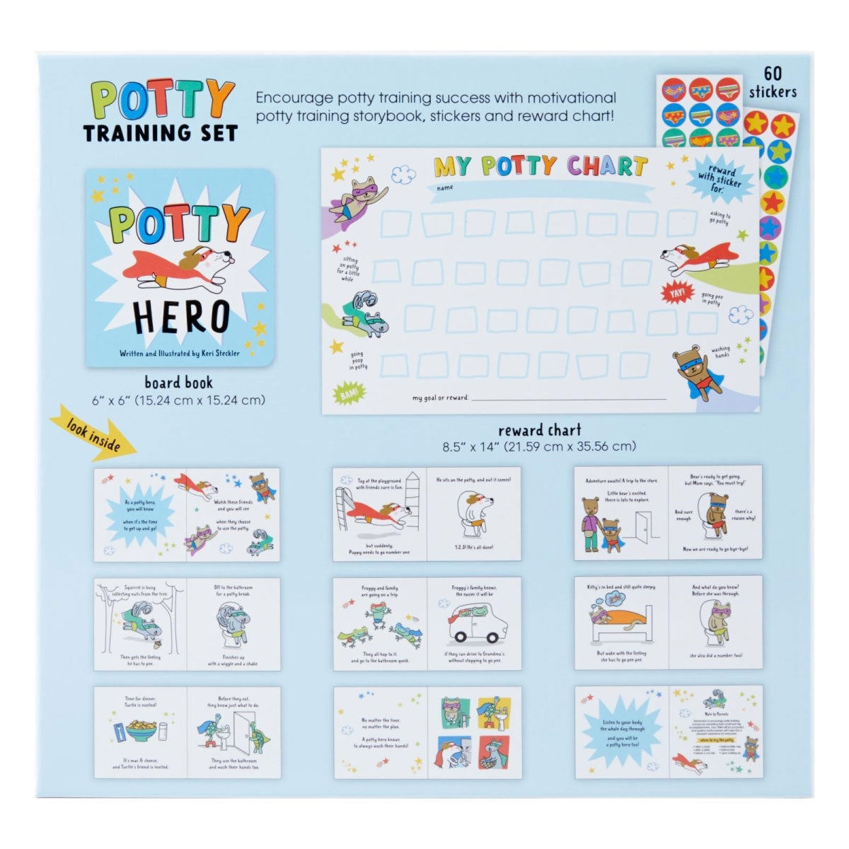 Potty Hero Potty Book and Training Chart Set