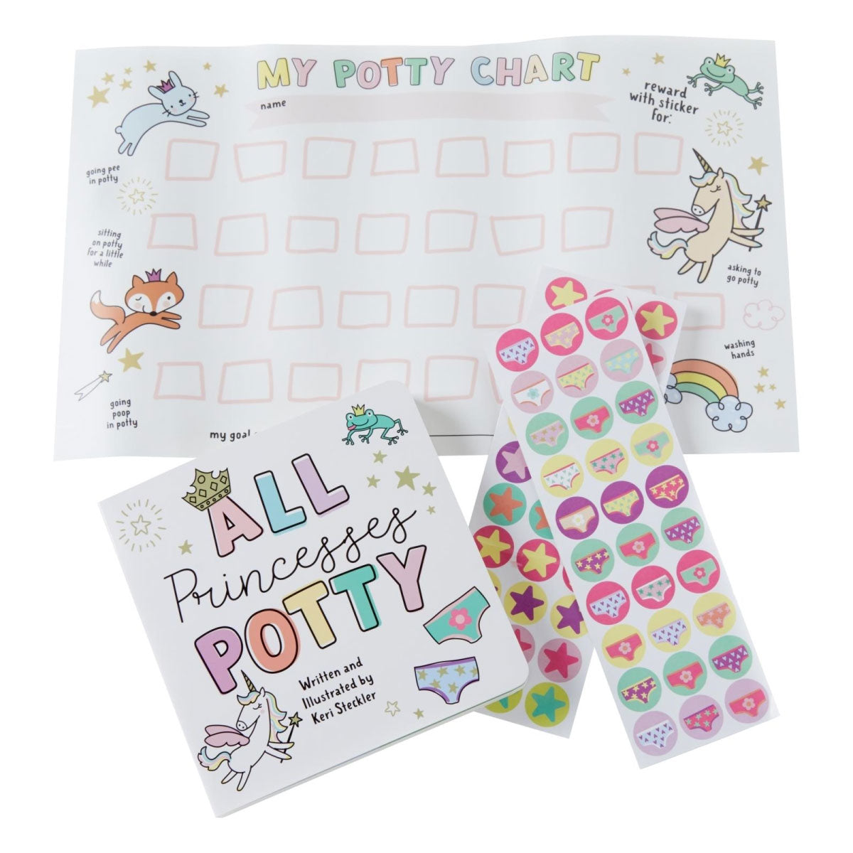 All Princesses Potty Book and Training Chart Set