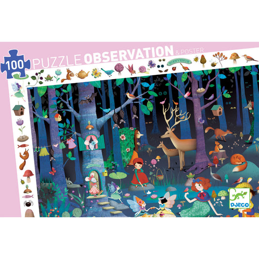 Djeco Observation Puzzle - Enchanted Forest 100pc Jigsaw