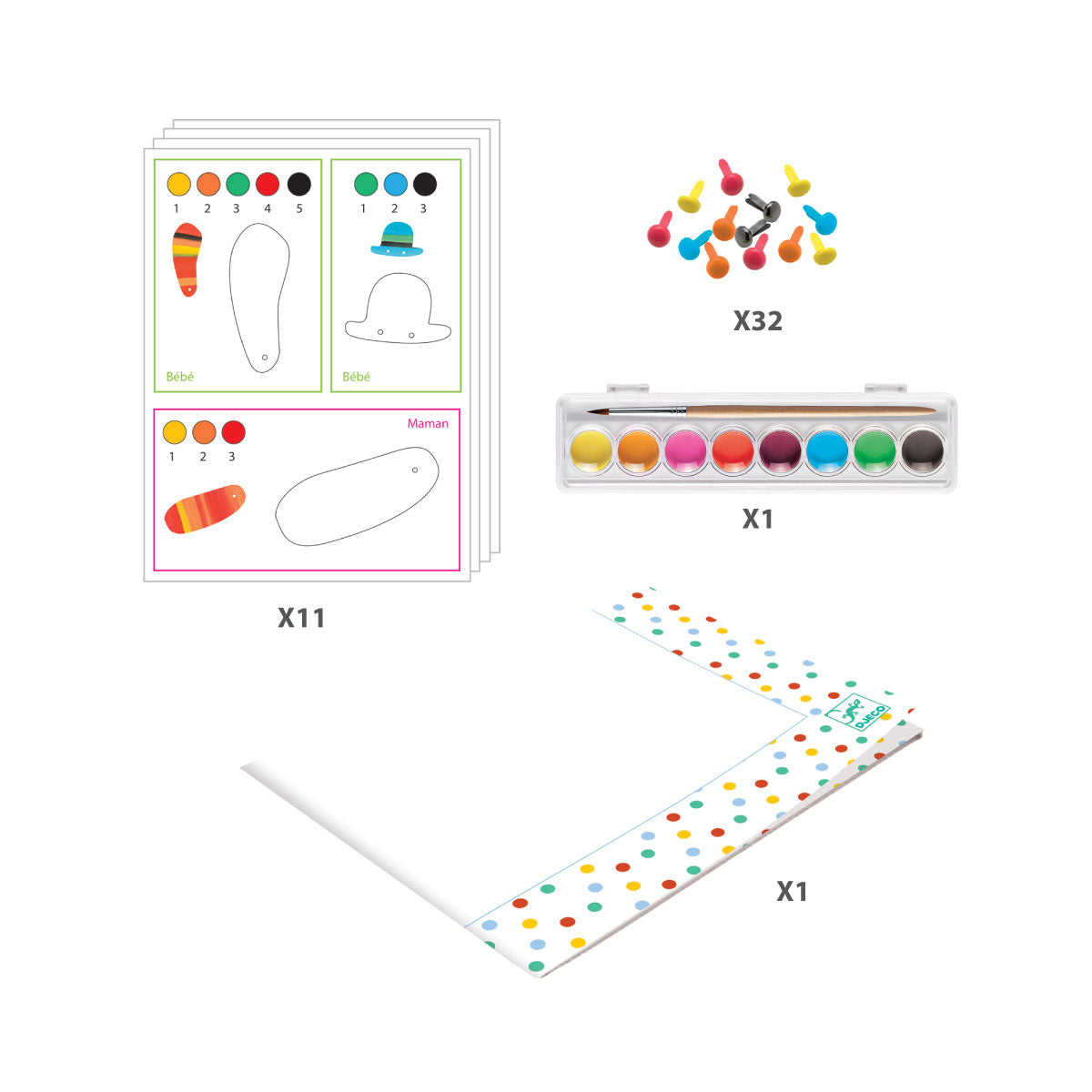 Djeco Fox Family Watercolor Paints Kit