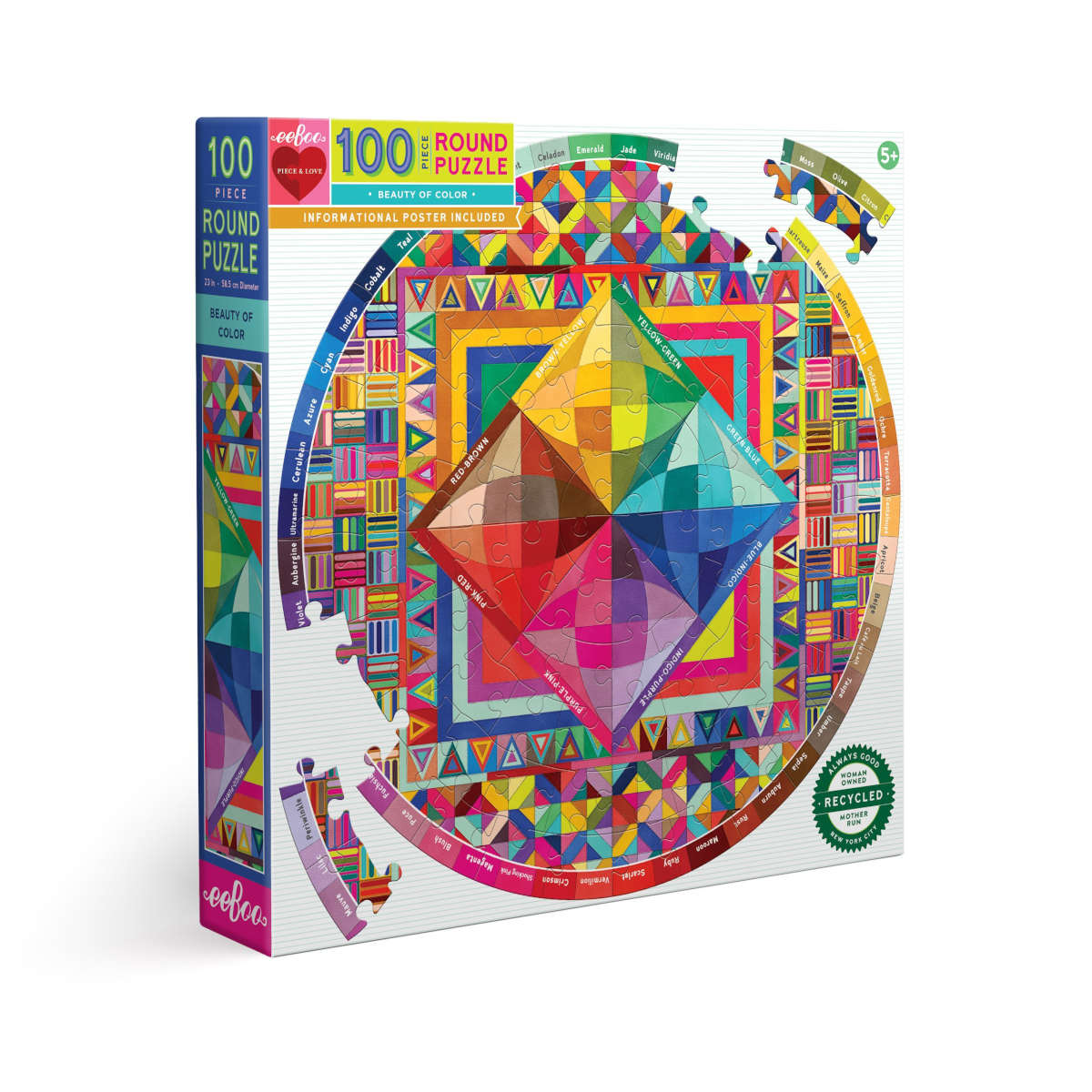 Beauty of Color 100 piece round puzzle by eeBoo