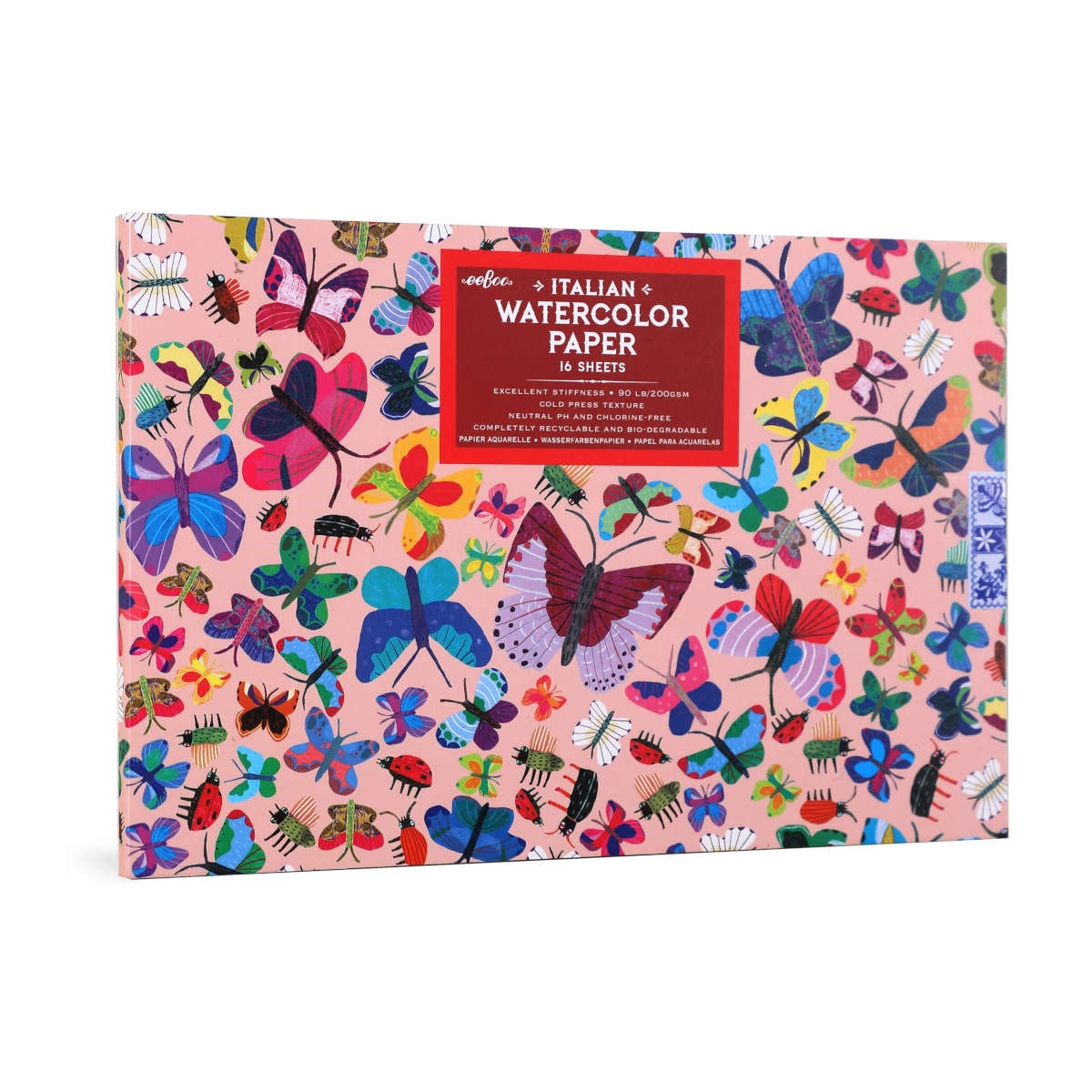 eeBoo Butterflies Watercolor Paper Pad