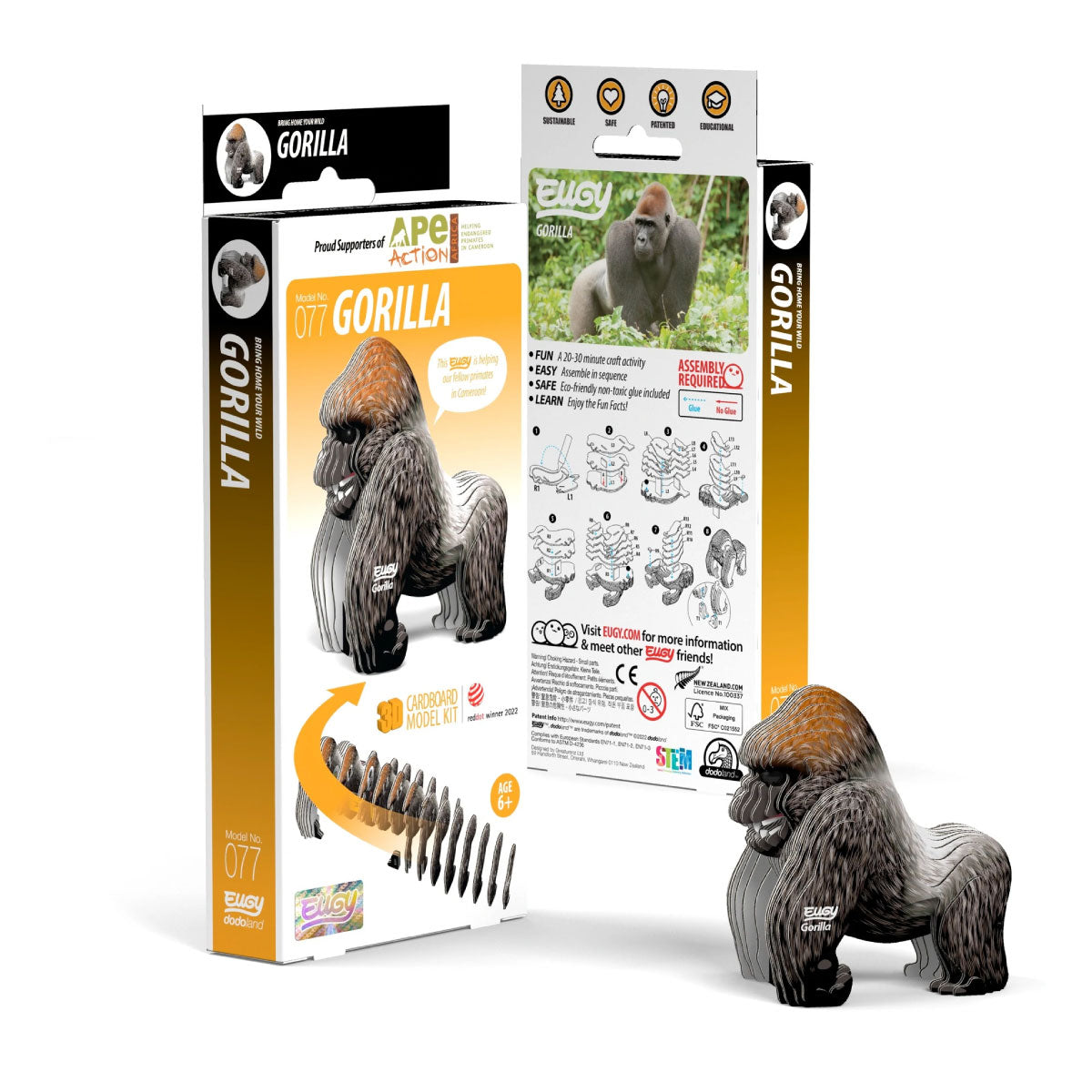 Eugy Gorilla Stuart 3-D Cardboard Model Kit