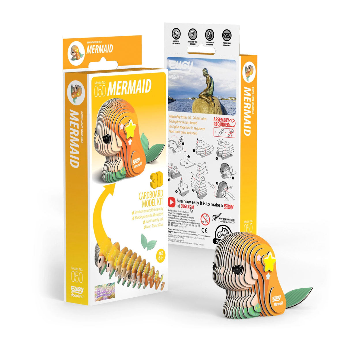 Eugy Mermaid 3-D Cardboard Model Kit