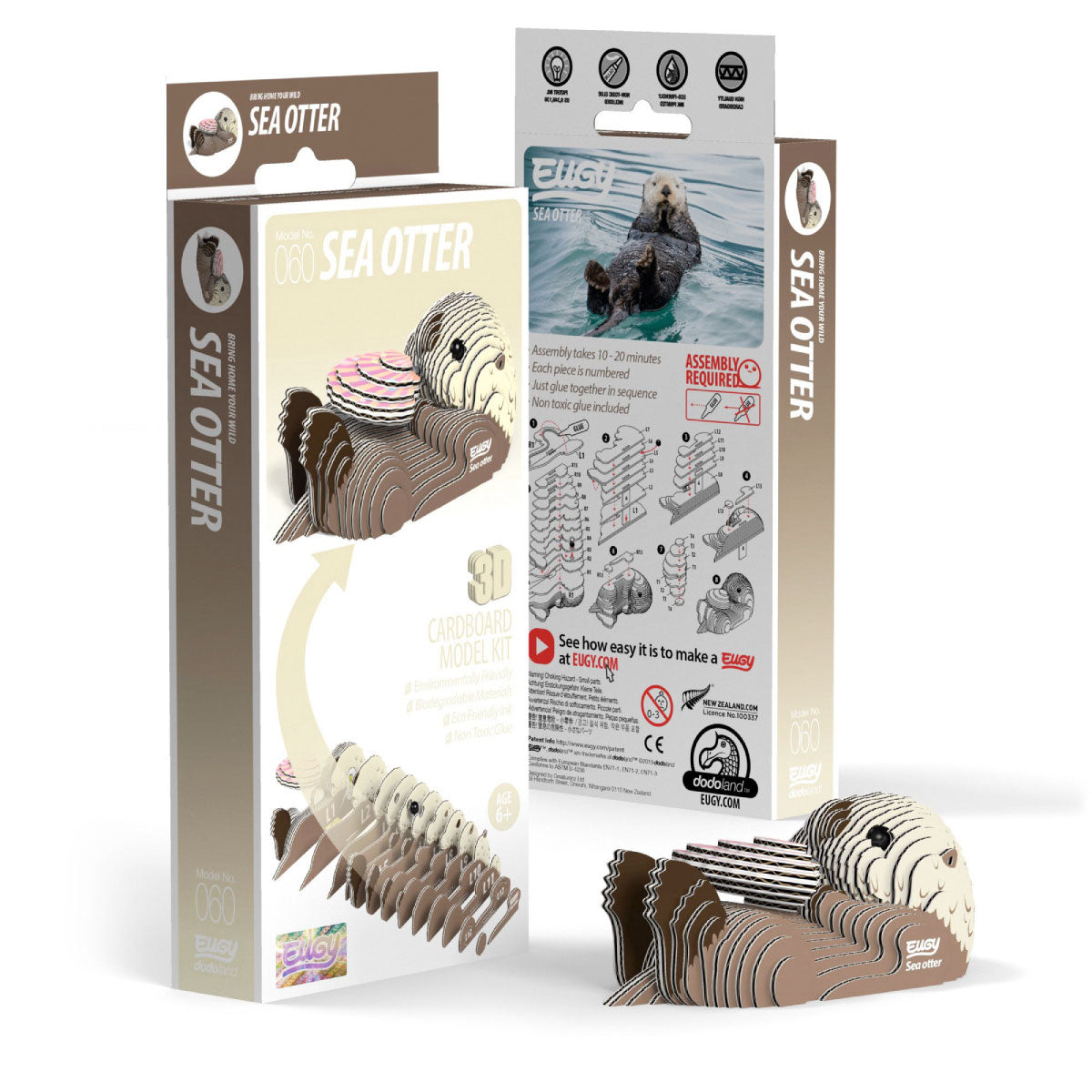 Eugy Sea Otter 3-D Cardboard Model Kit
