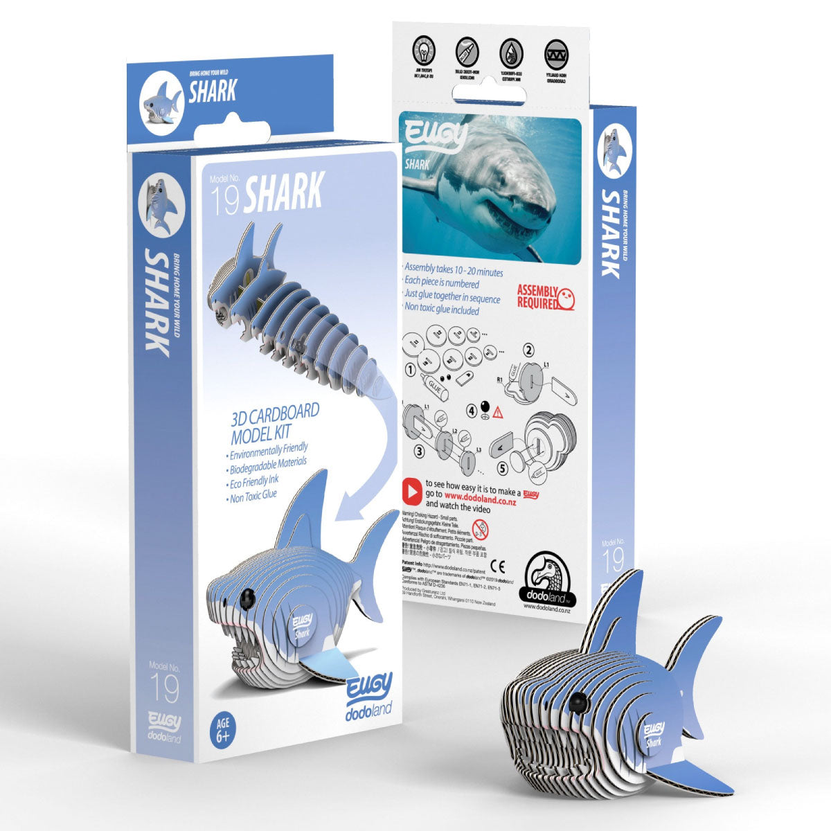 Eugy Shark 3-D Cardboard Model Kit