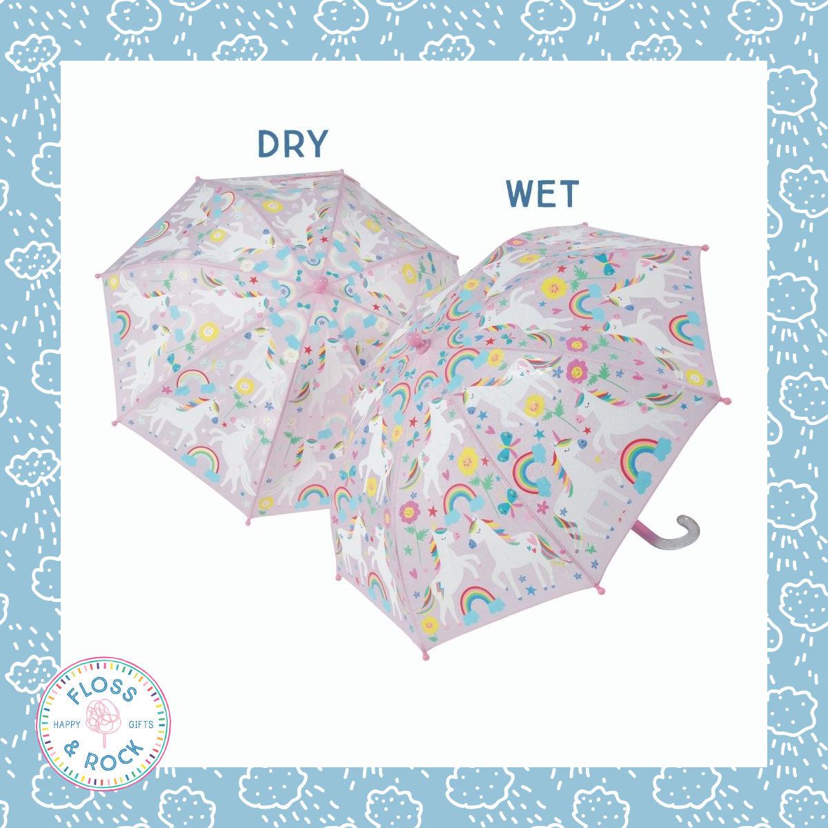 Floss & Rocks Color Changing Umbrella - Rainbow Unicorns