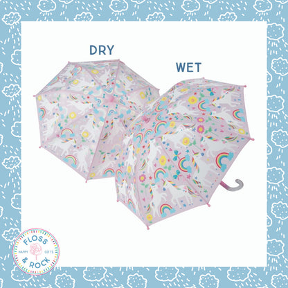 Floss & Rocks Color Changing Umbrella - Rainbow Unicorns