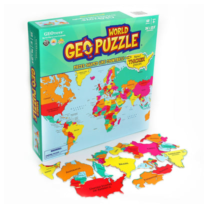 Geo Toys GeoPuzzle World Floor Puzzle - 68 Pieces