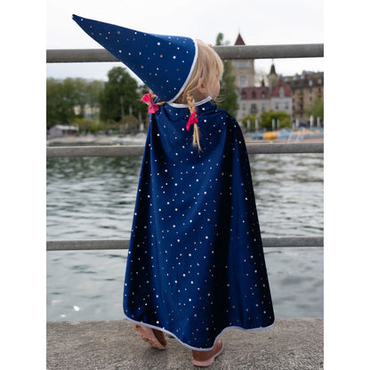 Blue Sparkle Wizard Cape & Hat Set