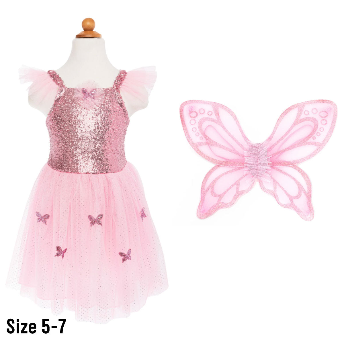 Pink Sequins Butterfly Dress and Wings Set from Great Pretenders