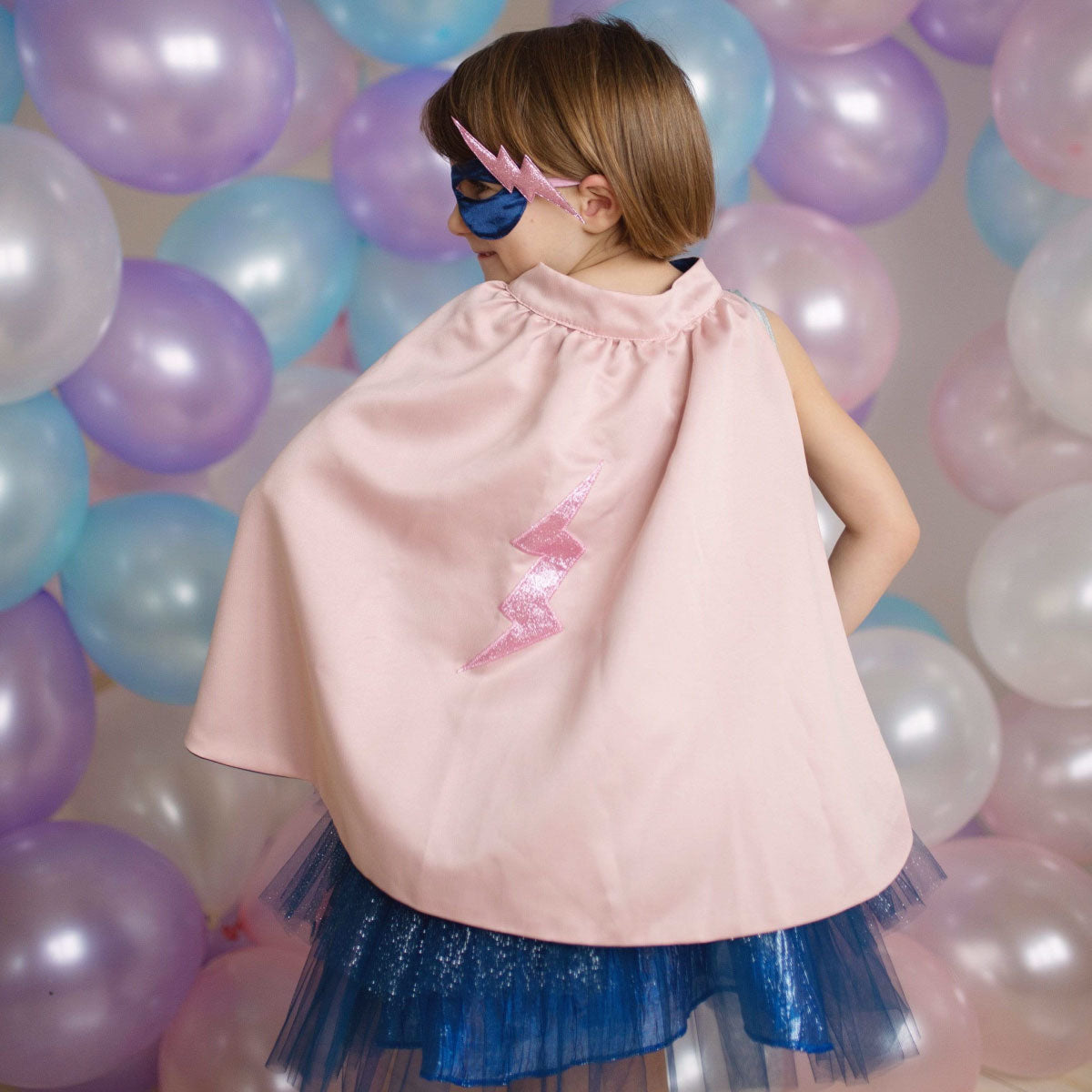 Super Duper Tutu with Cape & Mask - Navy/Pink from Great Pretenders