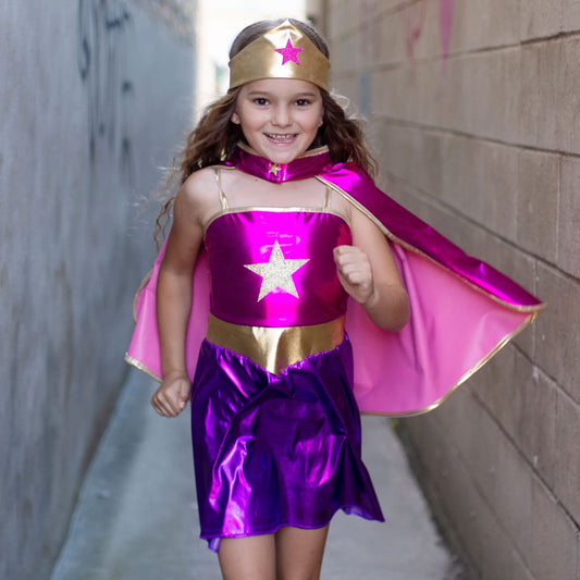 Great Pretenders Superhero Star Dress, Cape, & Headpiece