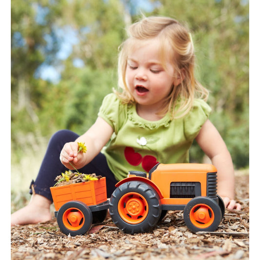 Green Toys Farm Tractor & Trailer - Orange