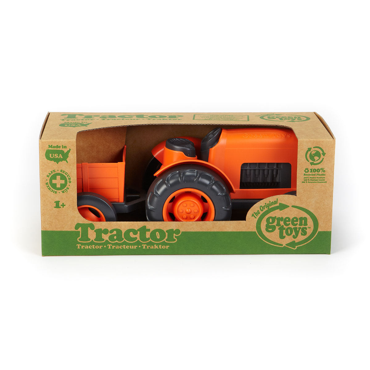 Green Toys Farm Tractor & Trailer - Orange