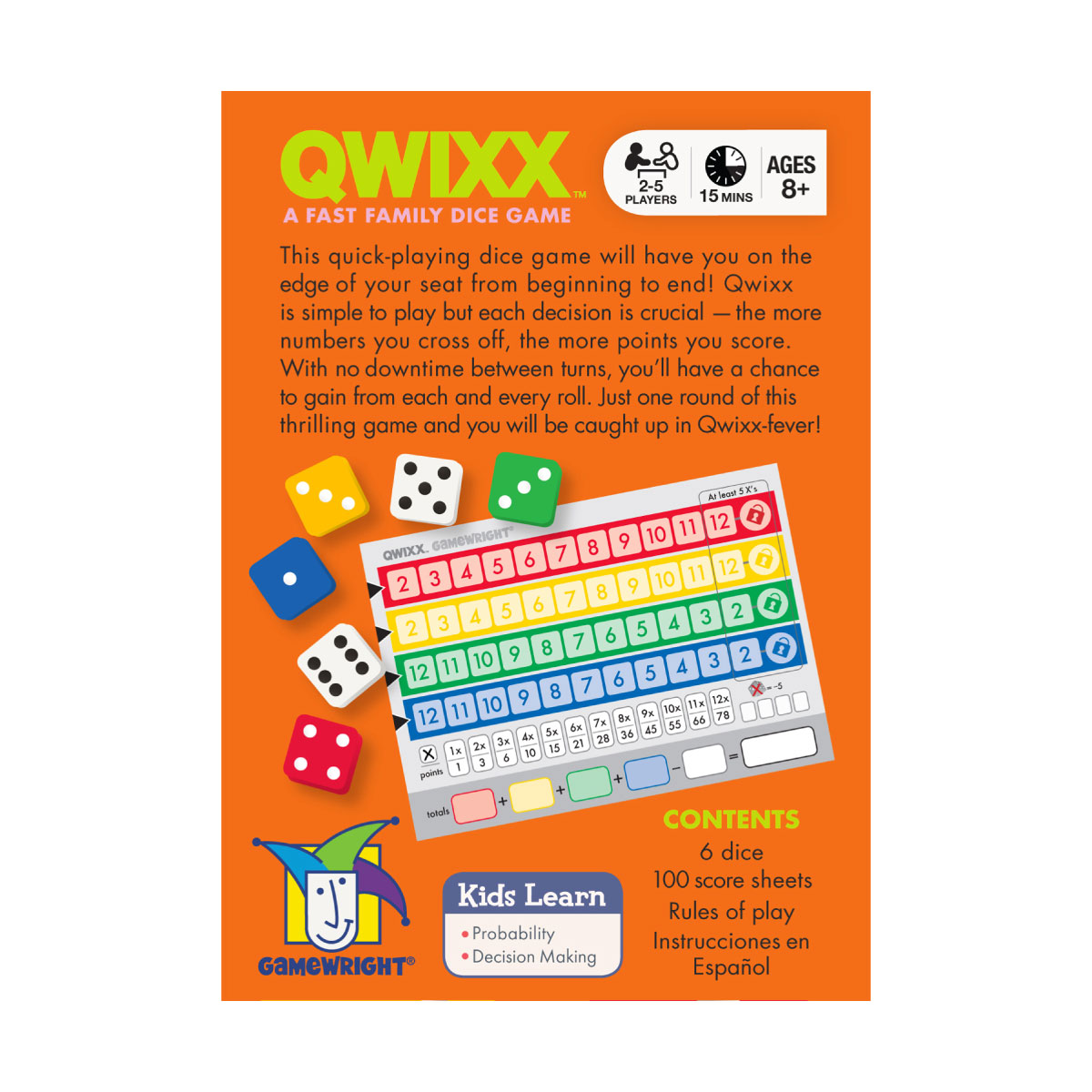 Qwixx Dice Game from Gamewright