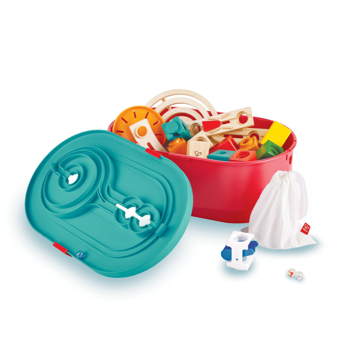 Hape Quadrilla Stack Track Bucket Set