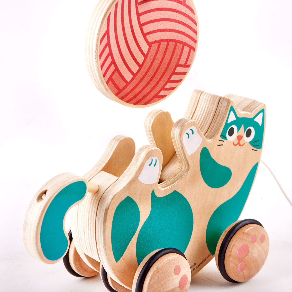 Hape Roll and Rattle Kitten Pull Toy