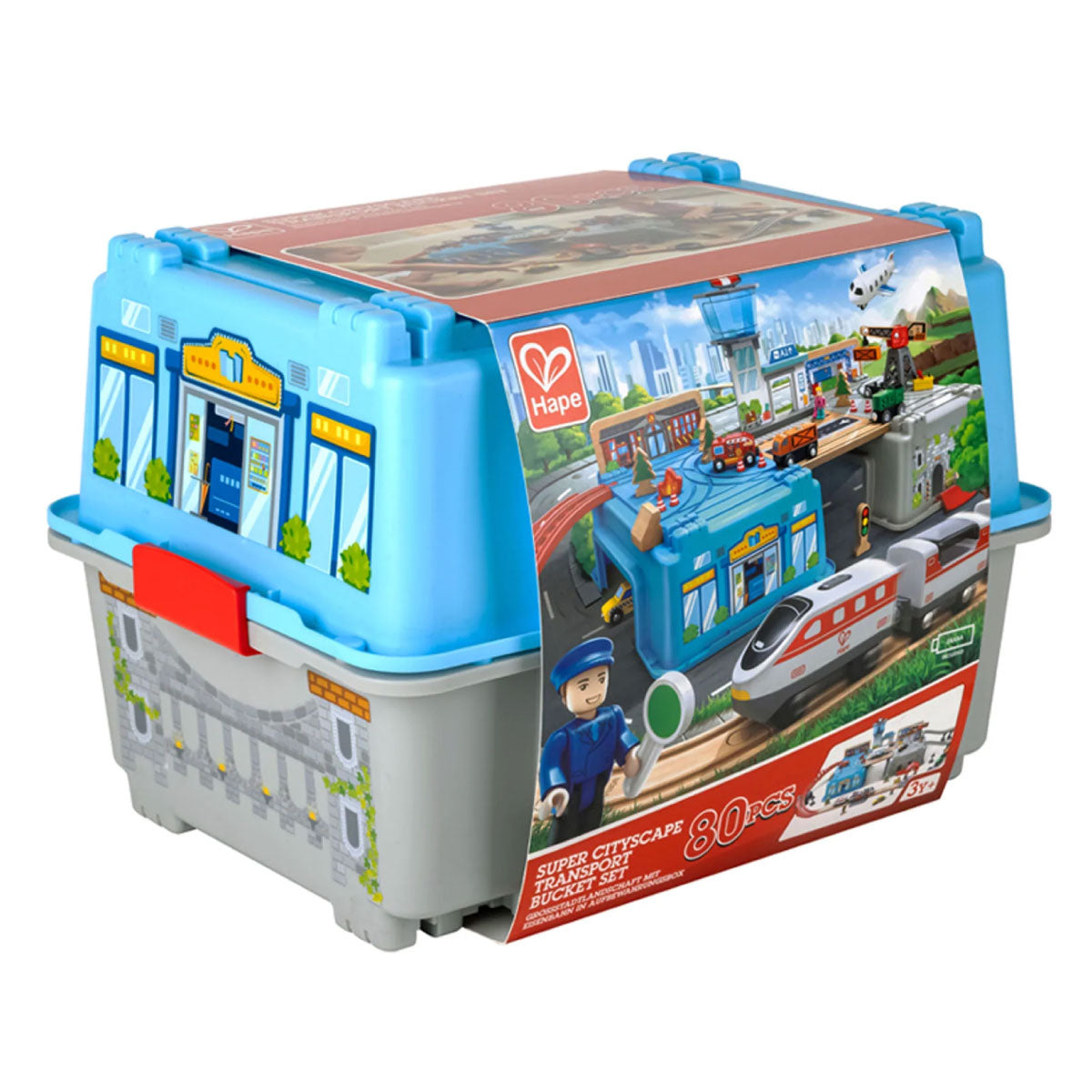 Hape Super Cityscape Transport Train Bucket Set