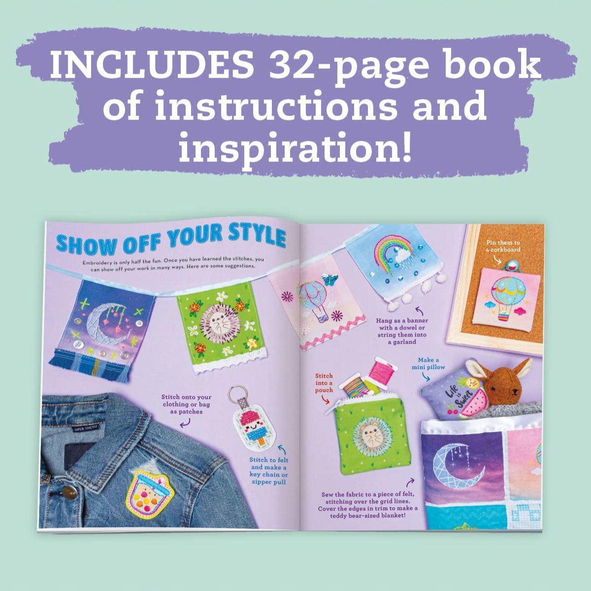 Klutz Super Cute Embroidery Book & Activity Kit