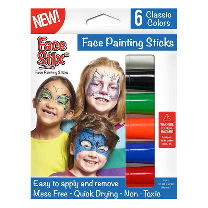 Face Stix Face Painting Sticks - 6 Classic Colors from Kwik Stix