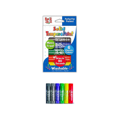 Kwik Stix Solid Tempera Paint Classic Colors 6 ct