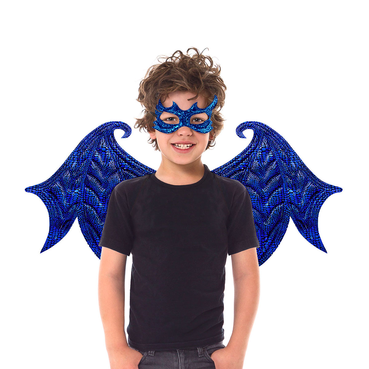 Blue/Black Dragon Wings and Mask Set from Little Adventures