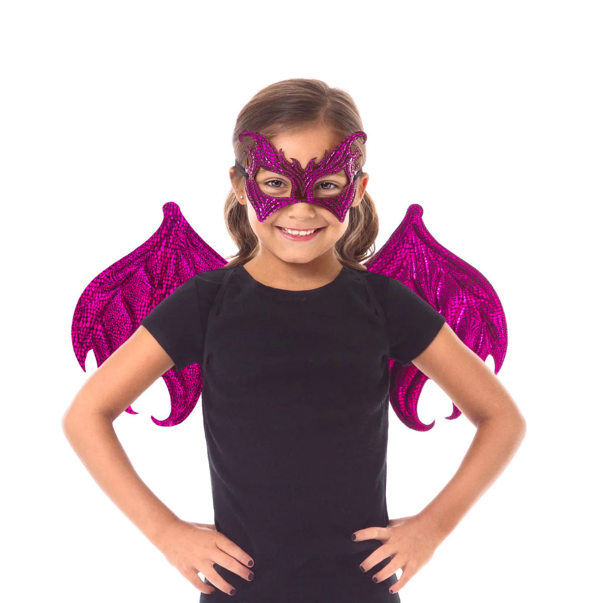 Magenta/Black Dragon Wings and Mask Set from Little Adventures