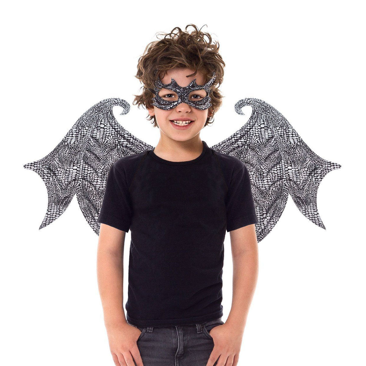 Black/Silver Dragon Wings and Mask Set from Little Adventures