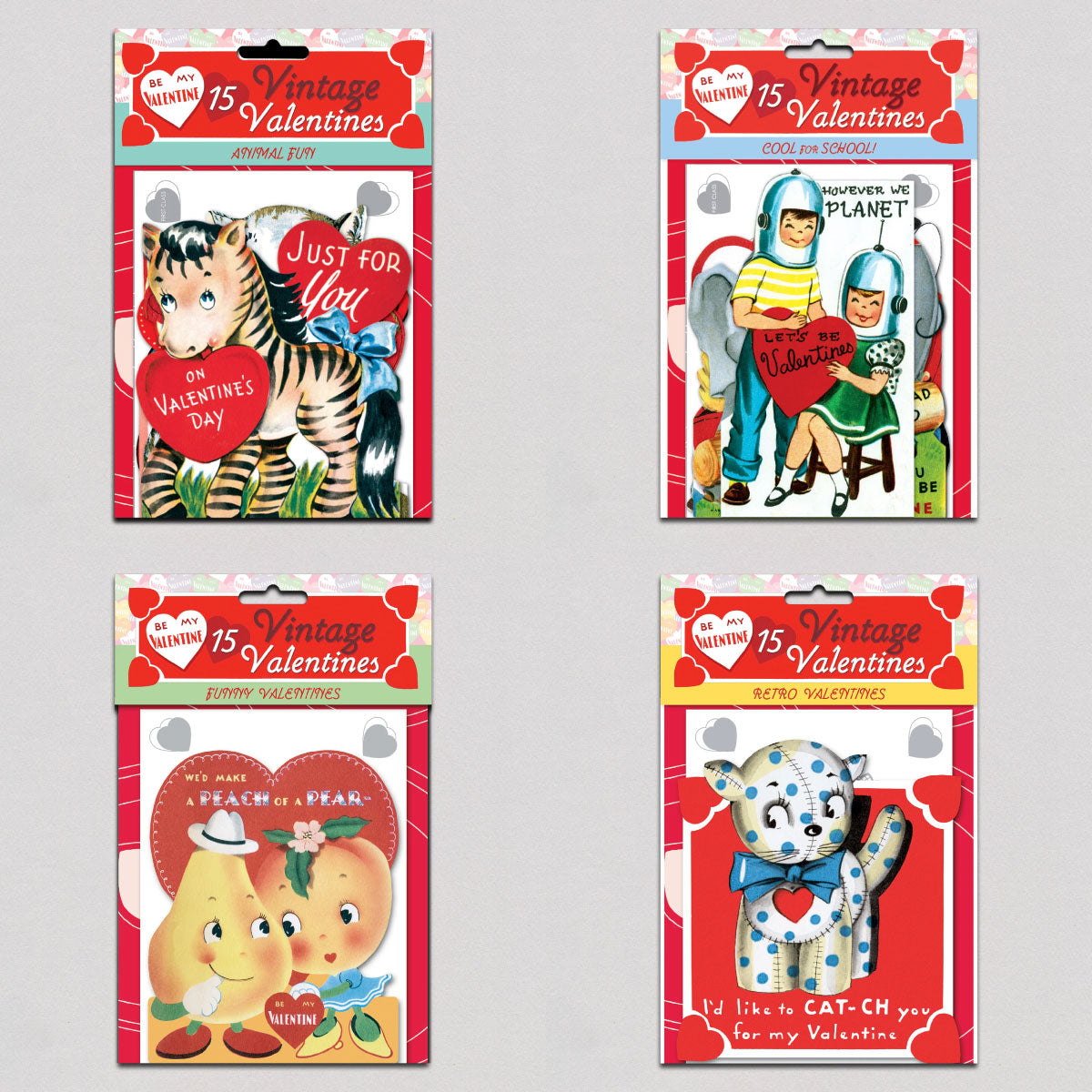 15 Vintage Valentine Cards Pack - In Store Only