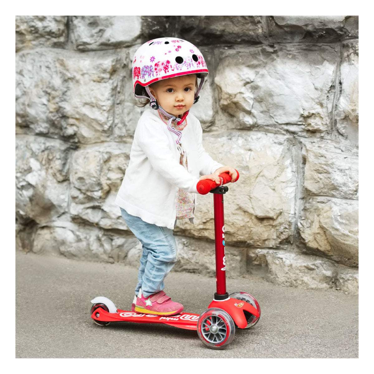 Mini Deluxe Scooter LED Wheels - Red