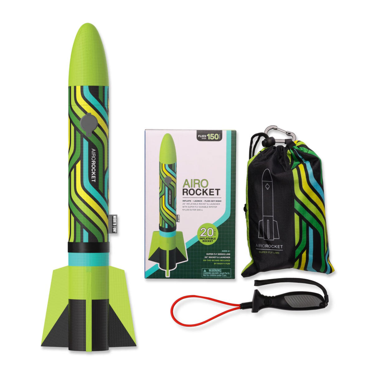 Lime Green Super Fly Airo Rockets from Mighty Fun