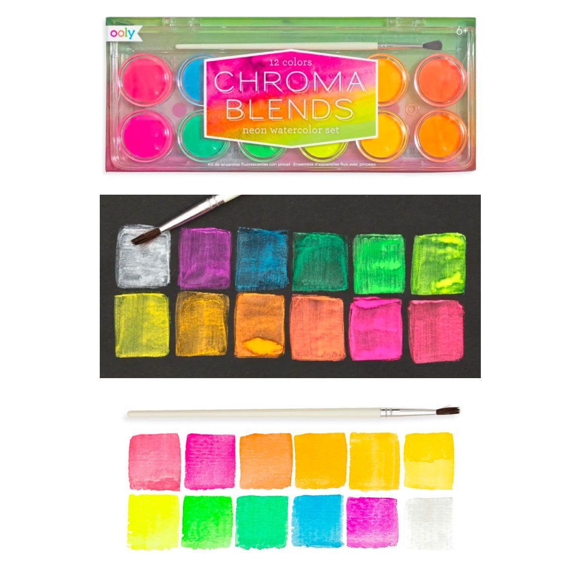 Chroma Blends Neon Watercolor Paints from Ooly