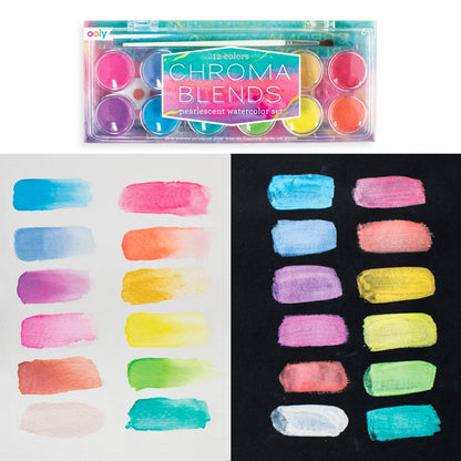 Chroma Blends Watercolor Paint Set - Pearlescent - OOLY