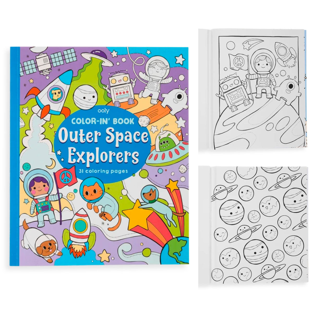 Outer Space Explorers Color-In' Book from Ooly