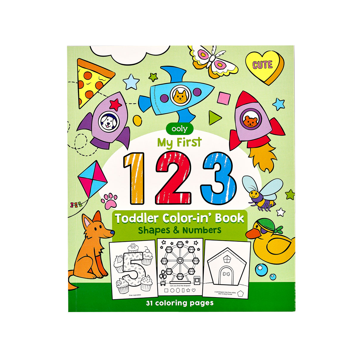 ooly Toddler My First Color-in’ Book 123 Shapes & Numbers