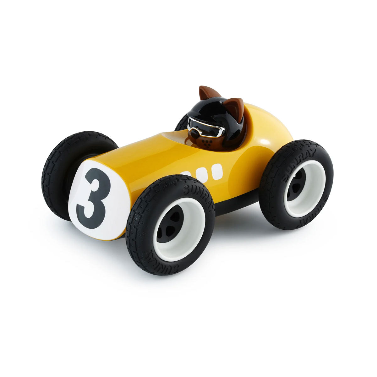 Playforever Egg Roadsters Sunnysider Yellow with Karlos Cat Driver