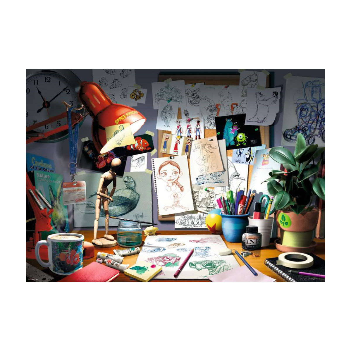 The Artist’s Desk - Disney Pixar - 1000 pc Ravensburger Jigsaw Puzzle