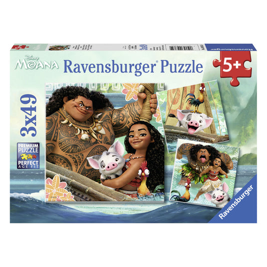 Disney’s Moana Born to Voyage 3 x 49pc Jigsaw Puzzles from Ravensburger