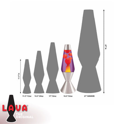 Colored Wax + Colored Liquid 16.3” Lava Lamps