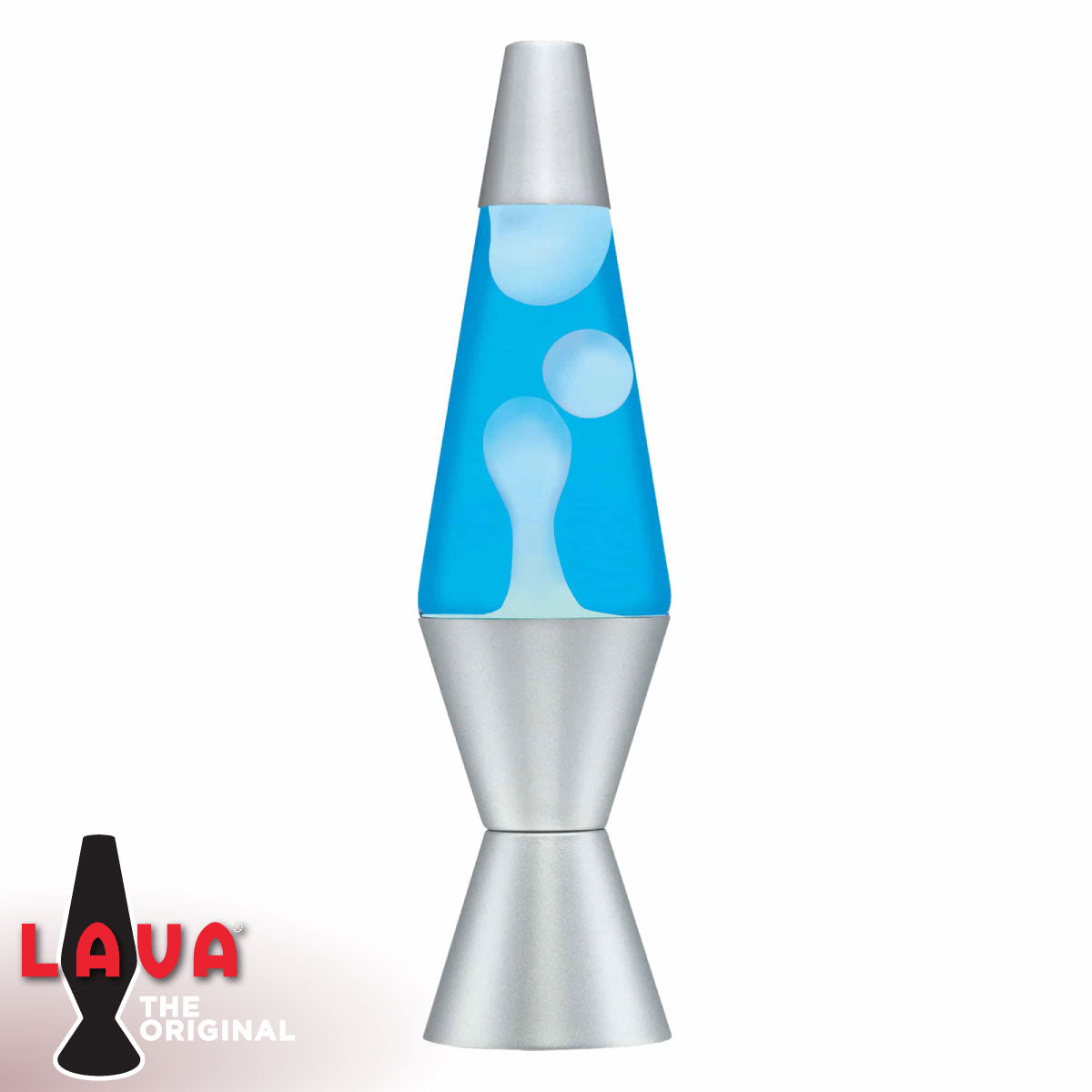 White Wax + Blue Liquid 14.5” Lava Lamps