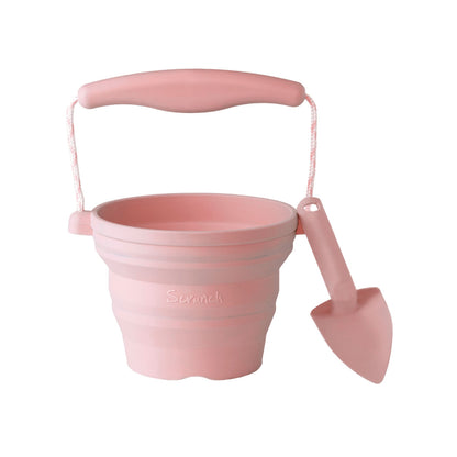 Dusty Rose Scrunch Seedling Pot with Spade