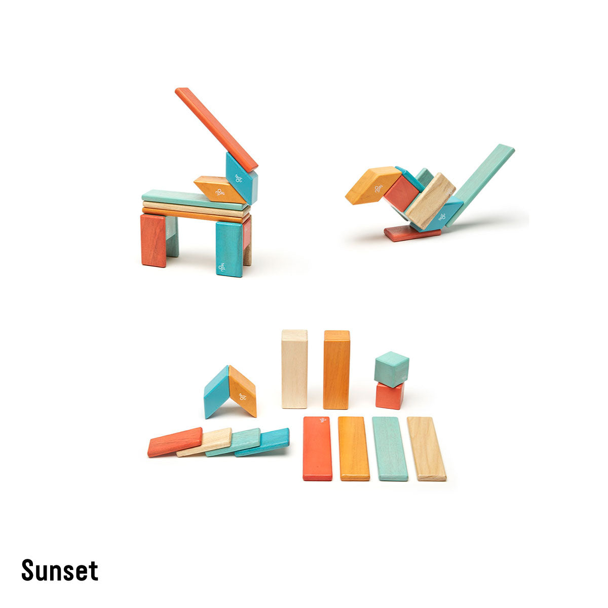Tegu Classic Blocks - 14 Piece Sunset Set